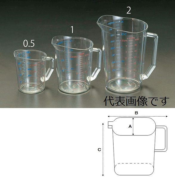 エスコ ESCO 【個人宅不可】 1000ml 計量カップ（ポリカーボネイト） EA991KP-1 [2-0187894]