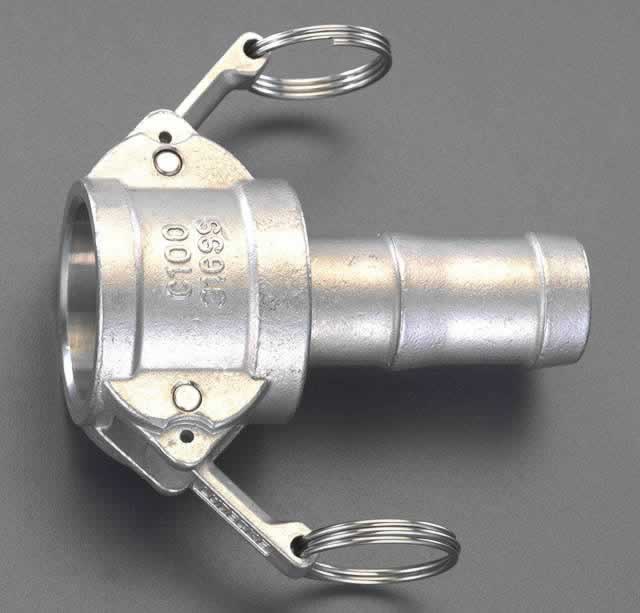 エスコ ESCO 【個人宅不可】2・1／2”/63mm カップリング式ホースステム（ステンレス製） EA462DK-25 [2-0655379](4)