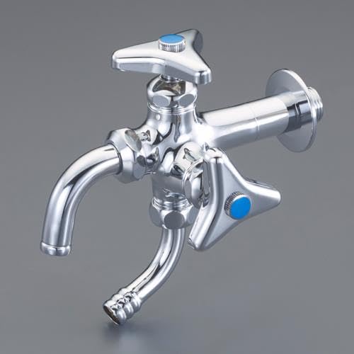 エスコ ESCO 【個人宅不可】PJ1/2” 双口胴長水栓 EA468CE-5A [2-1675168]