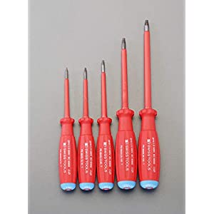 エスコ ESCO 【個人宅不可】 T9-T25/5本組 ［Torx］絶縁ドライバー EA560PN-80 [2-1332610]