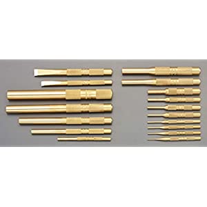 エスコ ESCO 【個人宅不可】 17本組 ピンポンチ＆スクレーパー（真鍮製） EA572MJ-40 [2-1334836]