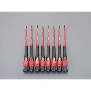 エスコ ESCO 【個人宅不可】 8本組 ［+ -］ドライバー（精密用・絶縁） EA552ET-20 [2-1330814]