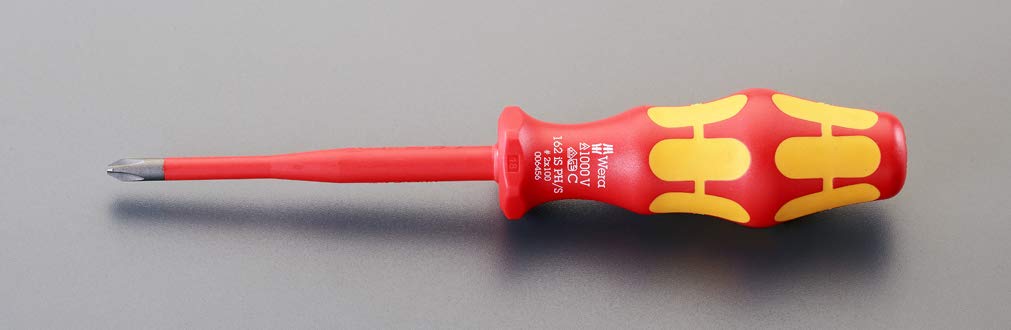 エスコ ESCO 【個人宅不可】 #2x100mm ［+-］ドライバー（絶縁/先細型） EA573WV-12 [2-1336700]