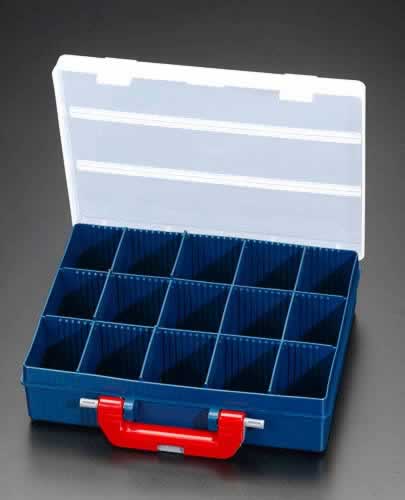 エスコ ESCO 【個人宅不可】 342x290x90mm パーツケース（クリア/グリーン） EA508KD-35 [2-0802063]