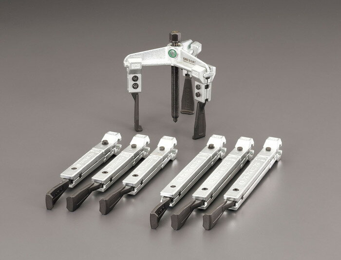 エスコ ESCO 【個人宅不可】 120mm スライドアームプーラー3本セット（3本爪/超薄爪） EA500JH [2-1027103]