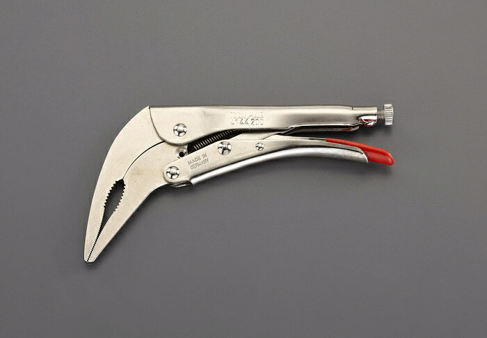 エスコ ESCO 【個人宅不可】 200mm ロッキングプライヤー（ロングノーズ/70°ベンド） EA533FE-8 [2-1046739]