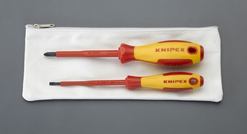 エスコ ESCO 【個人宅不可】 2本組 ［+ -］ドライバー（絶縁） EA560KB-20 [2-5303858]