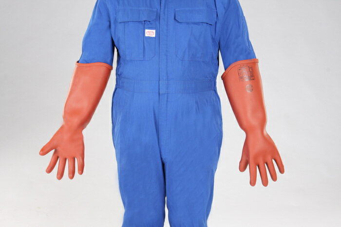 エスコ ESCO 【個人宅不可】 ［L］ 高圧用絶縁手袋（胴太型/7000V） EA640ZE-8 [2-1183151]