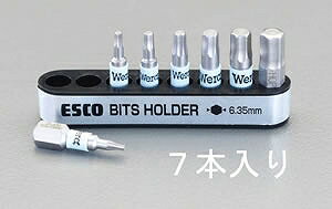 エスコ ESCO 【個人宅不可】 1.5-6.0/7本組 ［Hex］ドライバービット（ステンレス製） EA611AJ-22 [2-5580778]