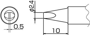 白光 ハッコー こて先 2.4D型 T20-D24 [A011621]