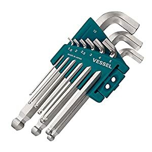 ベッセル VESSEL ボールポイント六角棒レンチ 本締めボールポイントレンチ短軸仕様（ショートタイプ）9本組 H1.5、2、2．5、3、4、5、6、8、10 8209BP-S [22-024930]