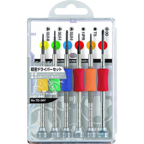 ベッセル VESSEL 精密ドライバーセット TD-56Y 6サイズ入り TD-56Y [22-008619]
