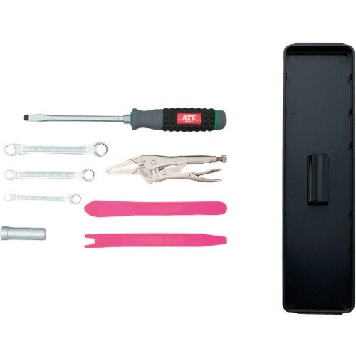 京都機械工具 KTC ツールキット 両開きプラハードケースセット用オプション 9.5sq. ブラック 8点セット SK308P-S [34-965567]