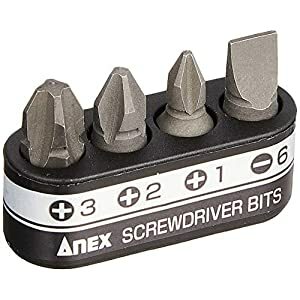 アネックス ANEX 溝付超短ビット4PCセット ホルダー付（+1/+2/+3/-6） AK-51P-B4 