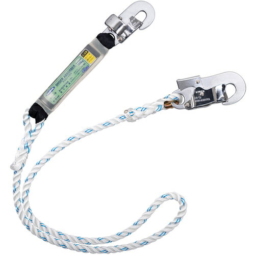 藤井電工 TSUYORON 胴ベルト型墜落制止用器具用ランヤード（ロープタイプ）三つ打ちロープ ショックア..