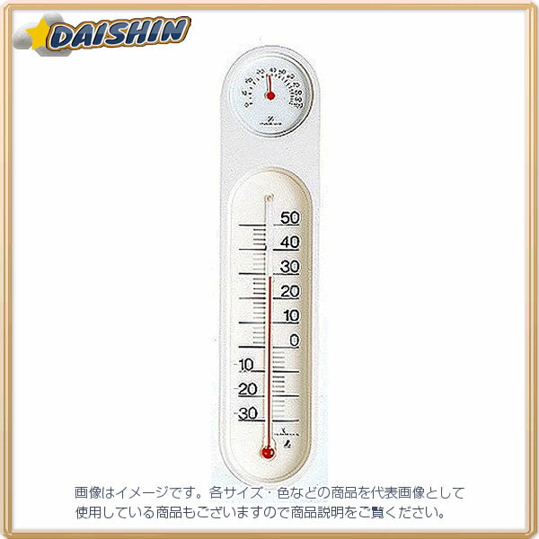 シンワ測定 温湿度計 PCオーバル M-055 ホワイト＆ホワイト No.48927 [A030701]