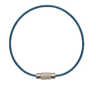 水本機械製作所 水本 キーワイヤーホルダー ワイヤー径1mm 全長150mm ブルー KW-10150-B [68-010912]