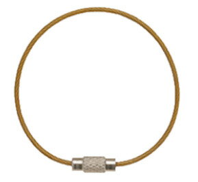 水本機械製作所 水本 キーワイヤーホルダー ワイヤー径1mm全長150mm ゴールド KW-10150-G [68-010943]