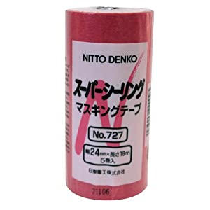 日東電工 NITTO 【5個販売】マスキングテープ シーリング用 マスキングテープ ペイントクイーン No.727 24mm 18m ピンク NO727-24 [I270303]