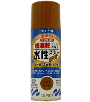 楽天DAISHIN工具箱　楽天市場店サンデーペイント 水性ラッカースプレーMAX 300ml ライトカーキ No.262014 [A190102]