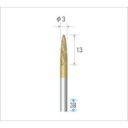 ナカニシ ナカニシ チタンコート超硬カッター 砲弾（ダブルカット）刃径3mm 刃長12.7mm 21242 [A230101]