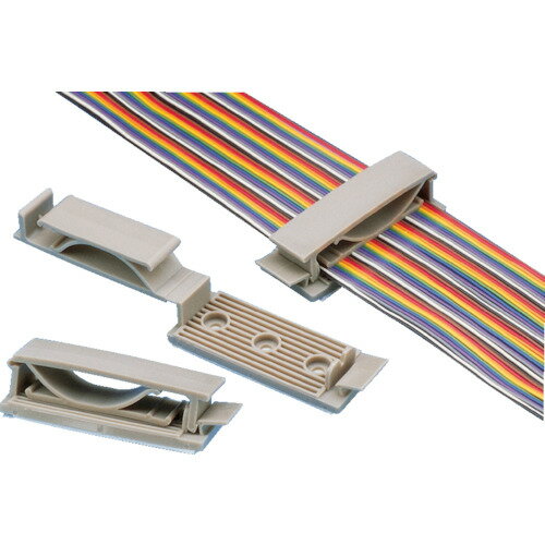 パンドウイット フラットケーブル固定具 ゴム系粘着テープ付き テレホングレー FCH2-A-C14 [A051701]