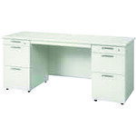 プラス 【別途送料】 【個人宅不可】 PLUS 829907）両袖机 RJ-166D-33 WH ホワイト RJ-166D-33 WH [110..