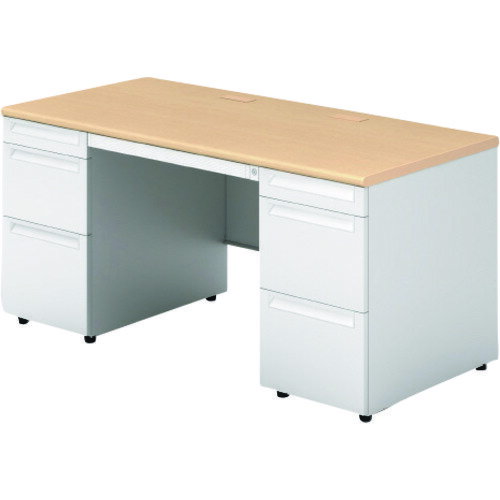 プラス 【別途送料】 【個人宅不可】 PLUS 669681）US 両袖机 US-NS157D-33 WM/W4 US-NS157D-33 WM/W4 ..