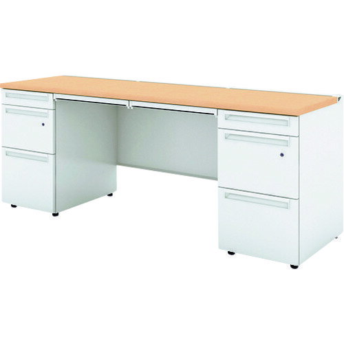 プラス 【別途送料】 【個人宅不可】 PLUS 779645）US 両袖机UR-186D-33 WM/W4 UR-186D-33 WM/W4 [1105..