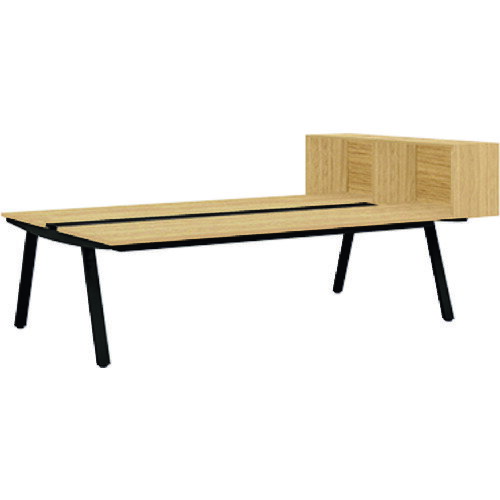 プラス 【別途送料】 【個人宅不可】 PLUS 666934）Genela片側机上収納セットGE2414KS4 LW/BK GE-2414KS4 LW/BK [1105-00019135]