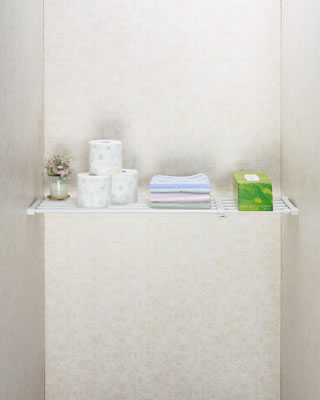 平安伸銅 突ぱり強力伸縮棚 白 KB-75 [1214-203654]