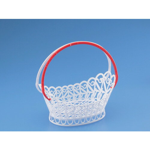 三甲 【別途送料】 【個人宅不可】 唐草篭（中）紅白 8Y5029 白 8Y5029 [1467-00003089]