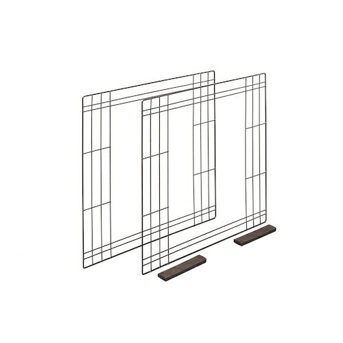 アイリスオーヤマ IRIS コンビネーションサークル用左右連結セット ウォールナット P-CS-580CV [155-63..