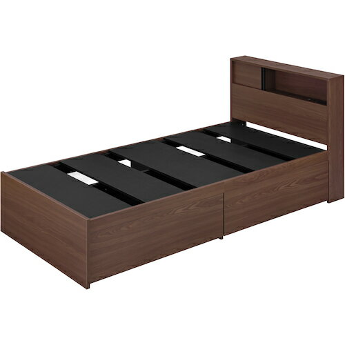 アイリスオーヤマ IRIS 【別途送料】 スライド扉収納ベッド S ウォールナット/ブラック SDB-S [155-663..