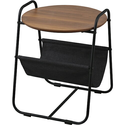 アイリスオーヤマ IRIS 【別途送料】 スチールフレームサイドテーブル ウォールナット SFST-400F [155-665308]