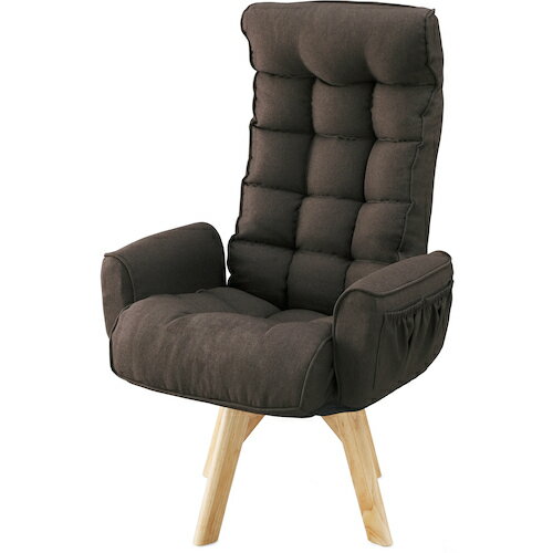 アイリスオーヤマ IRIS 回転ファブリックチェア ハイバック ブラウン FACN-KHB [155-674560]