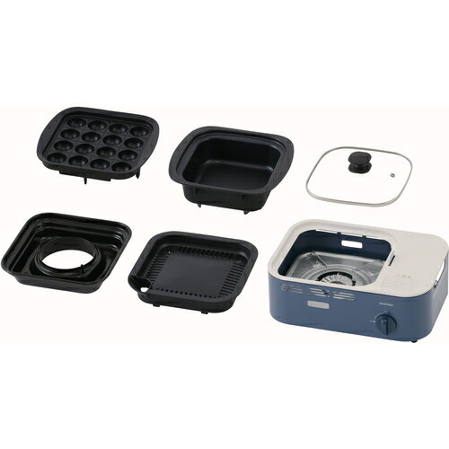 アイリスオーヤマ IRIS 減煙焼肉マルチカセットコンロ アッシュネイビー IGC-GYNT1-A [155-686464]