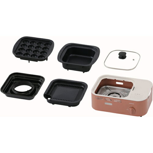 アイリスオーヤマ IRIS 減煙焼肉マルチカセットコンロ テラコッタ IGC-GYNT1-T [155-686471]