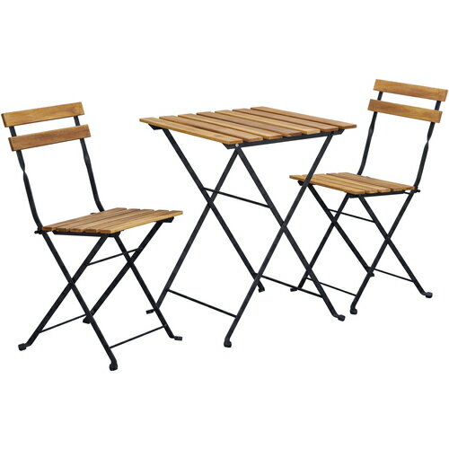 アイリスオーヤマ IRIS アカシア製ガーデンファニチャー 3点セット ブラウン GFA-550 [155-698337]