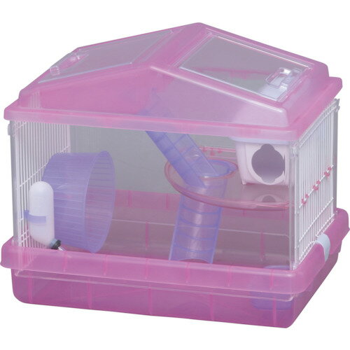 アイリスオーヤマ IRIS ハムスターケージ クリアピンク PHSC-411 [155-252720]