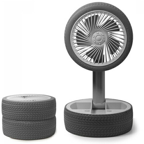 グリーンクロス 【別途送料】 【個人宅不可】 折りたたみポータブル扇風機 タイヤデザイン KD172 茶色 ..