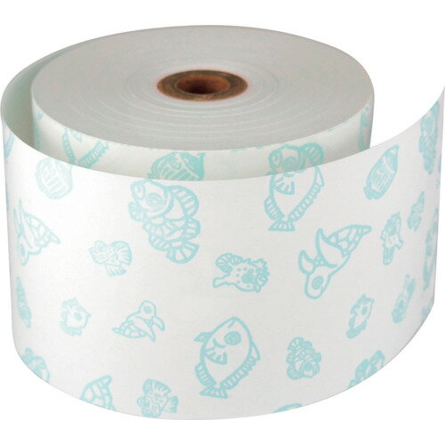 グリーンクロス 【個人宅不可】 ファンシーレジ用紙 58mm幅 魚 青 20巻入り 6300028003 [1560-2211795]