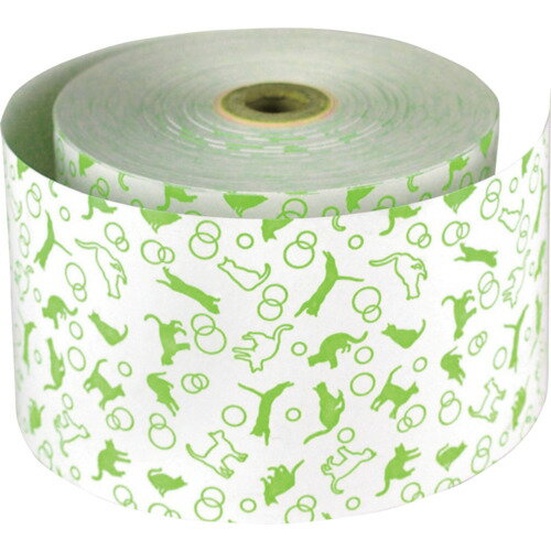 グリーンクロス 【個人宅不可】 ファンシーレジ用紙 58mm幅 ねこ 緑 50巻入り 6300027974 [1560-2211542]