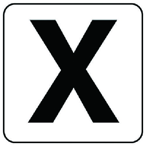 ユニット アルファベット表示ステッカーX 5枚組 （中） 100×100 845-81X [171-0089949]