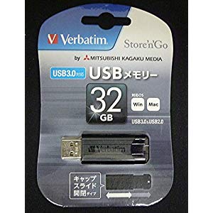 バーベイタム USBメモリ32GB スライド式キャップ [36633] USBSPS32GZV1 [F040220]