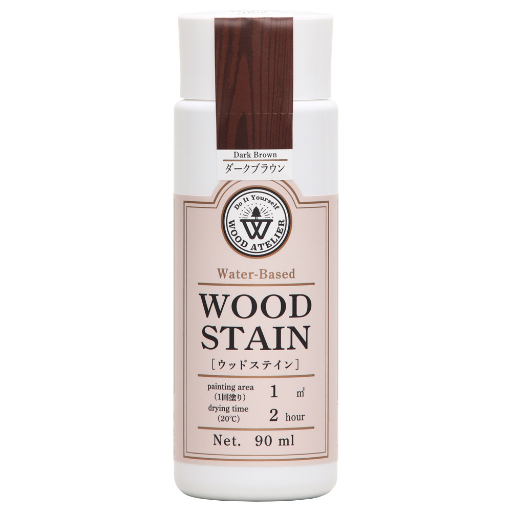 和信ペイント Wood Atelier ウッドステイン WS-12 ダークブラウン 90ml No.800612 [A190803]