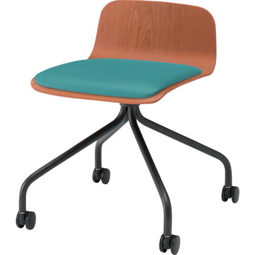 イトーキ 【別途送料】 【個人宅不可】 ITOKI ノットワークローバックキャスターチェア座パッド付 背座ラスティックビーチM・脚サテンブラック・ウレタンレザーターコイズブルー KLL-225DK-TTS4 [2072-00000154]