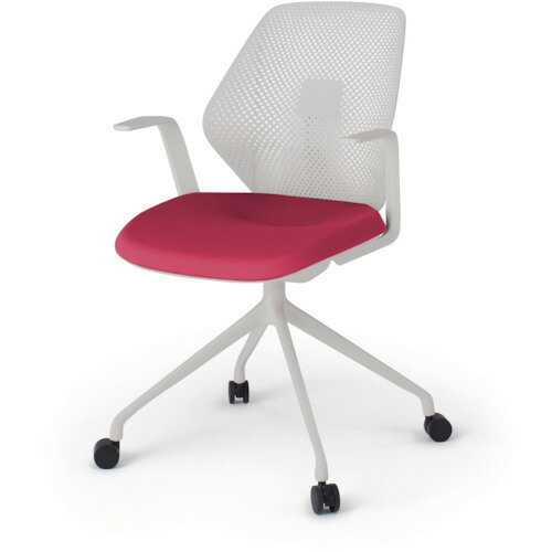 イトーキ 【別途送料】 【個人宅不可】 ITOKI キュアチェア 4本脚 樹脂メッシュバック 肘付 ナイロン双..