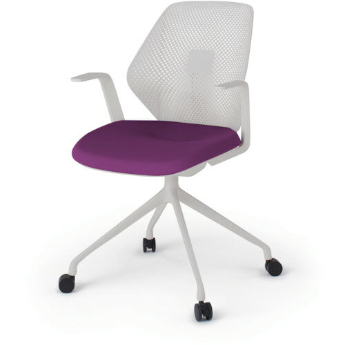 イトーキ 【別途送料】 【個人宅不可】 ITOKI キュアチェア 4本脚 樹脂メッシュバック 肘付 ナイロン双..