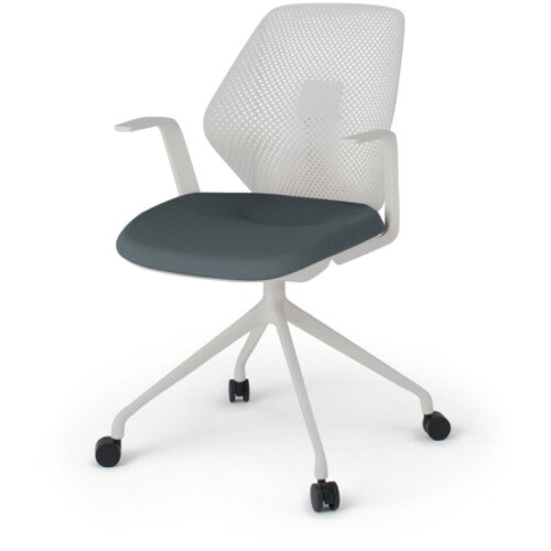 イトーキ 【別途送料】 【個人宅不可】 ITOKI キュアチェア 4本脚 樹脂メッシュバック 肘付 ウレタン双..